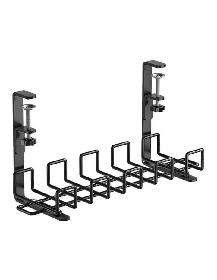 Cable Management Tray with Vented Design No Drilling Type in Black