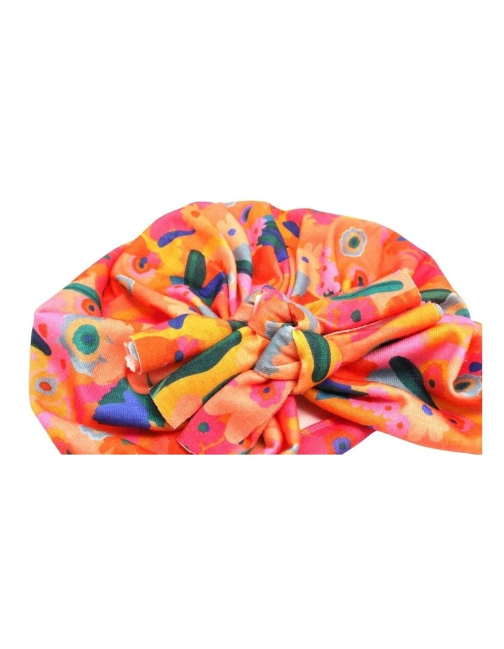 Pop Floral Bow Turban in Multi