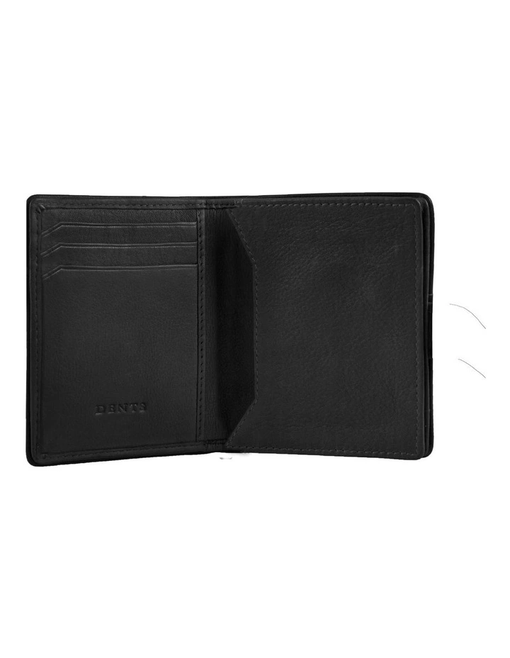 RFID Two-Colour Pebble Grain Leather Card Holder in Black