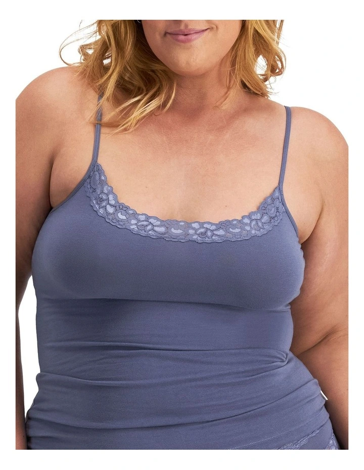 Parisienne Cotton Cami in Powell Blue