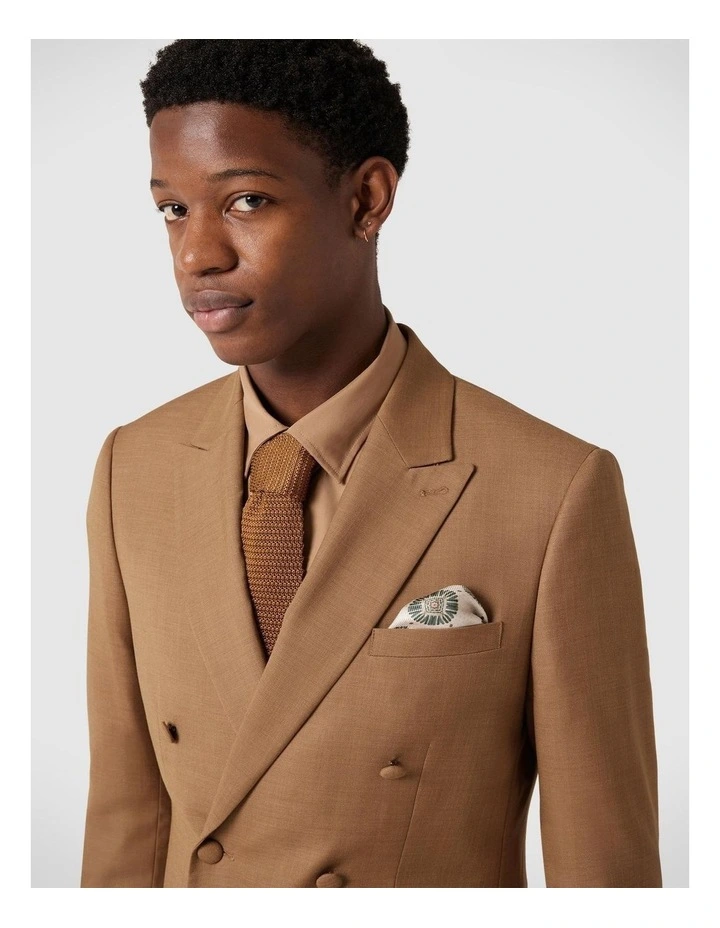 Knitted Silk Tie in Tan