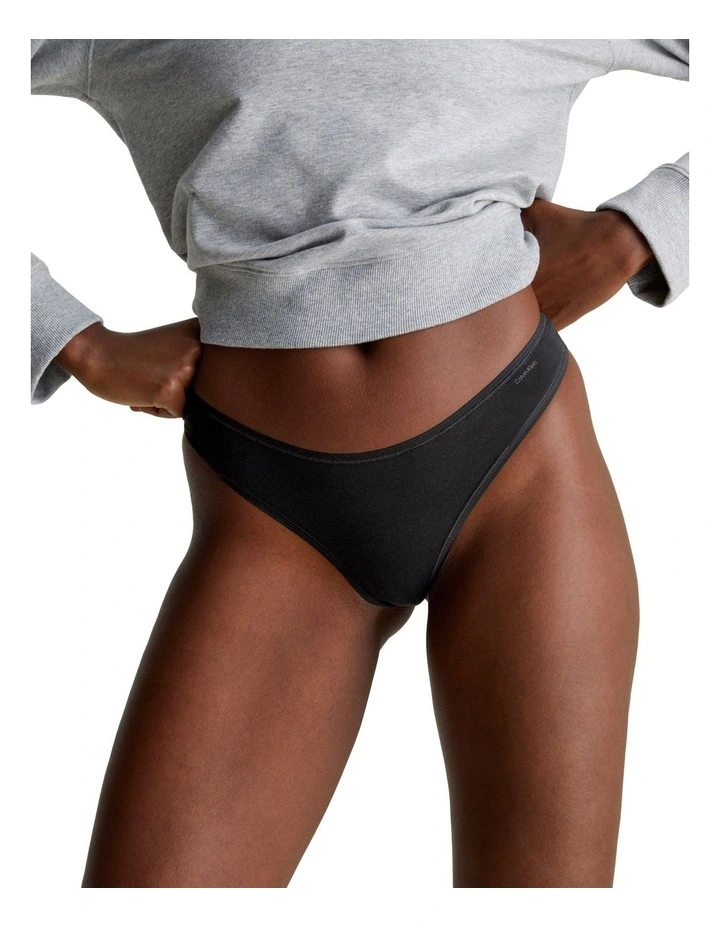 Ideal Cotton Thong in Black
