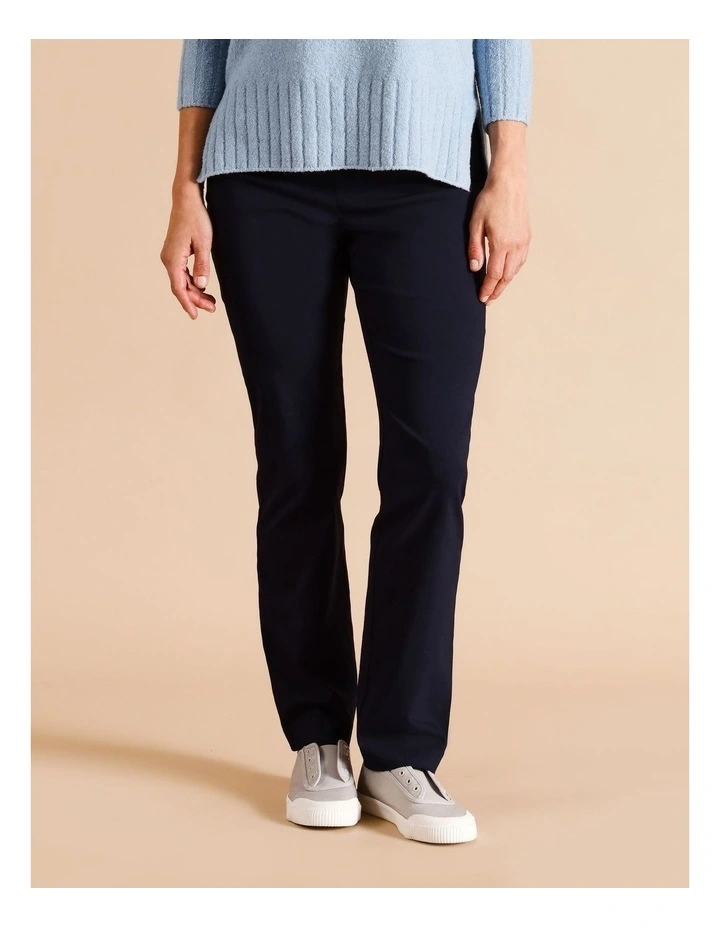 Sustainable Viscose Blend Wardrobe Staple Straight Pant in Navy
