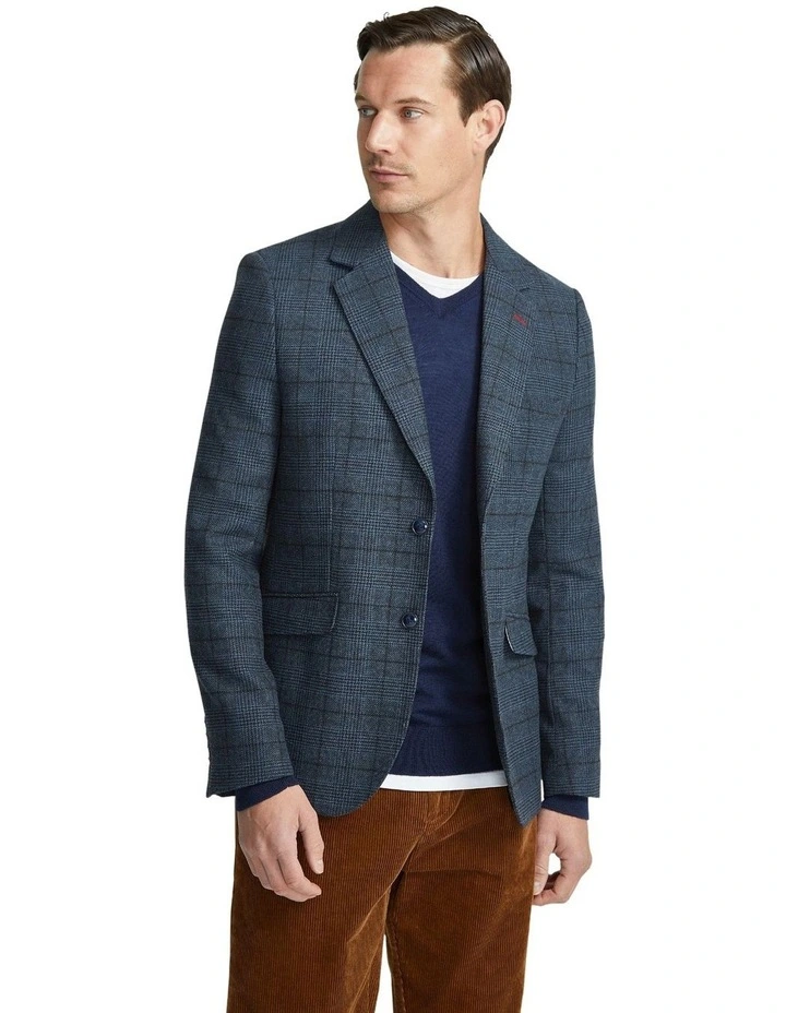 Blake Check Blazer in Blue