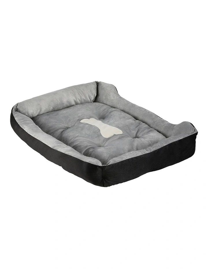 Soft Sleeping Plush Mat Cave Washable Pet Bed in Black