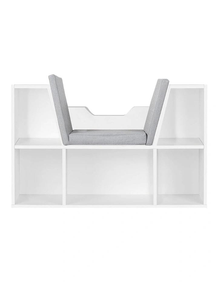 Bookcase with Seat in White