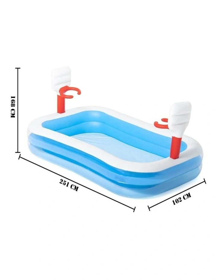 Inflatable Basketball Play Pool 40in x 2.51m x 1.68m