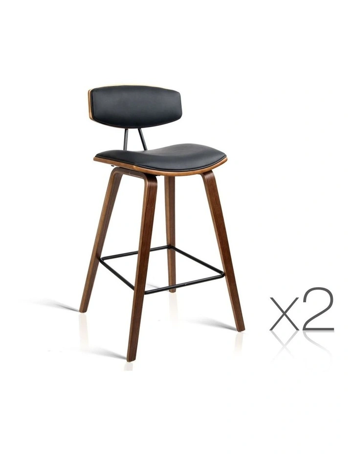 Set Of 2 Pu Leather Bar Stools
