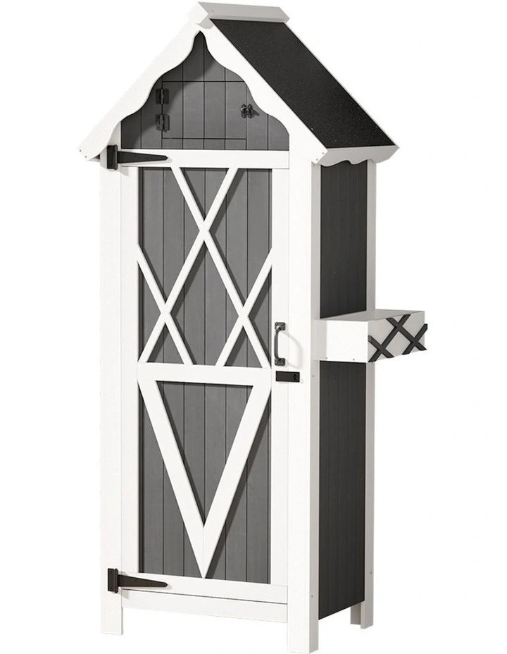Outdoor Wooden Storage Shed in Brown