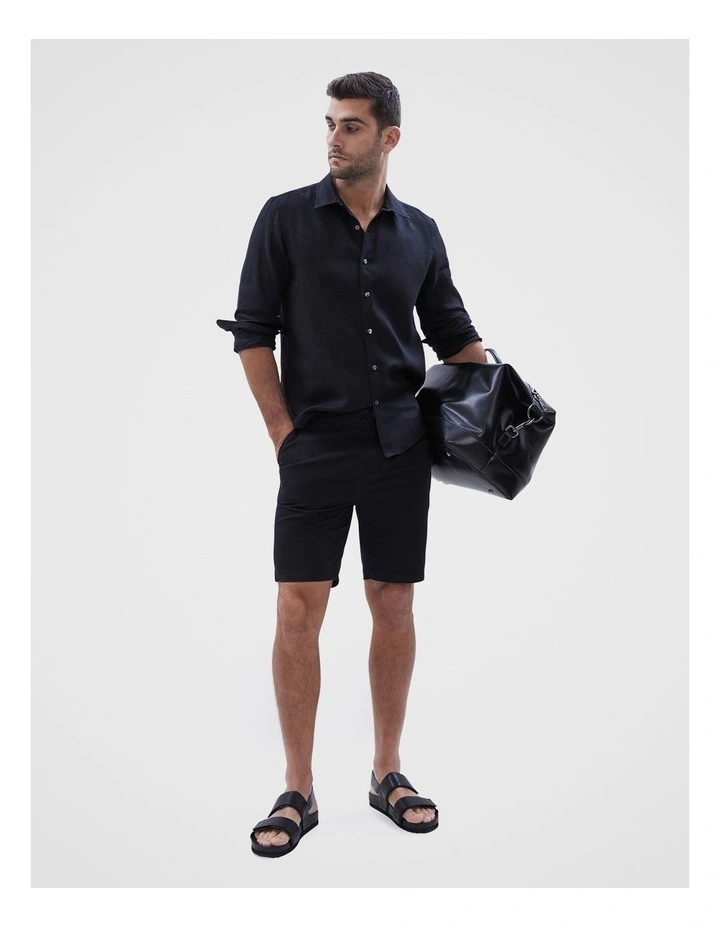 Slim Chino Short in Black