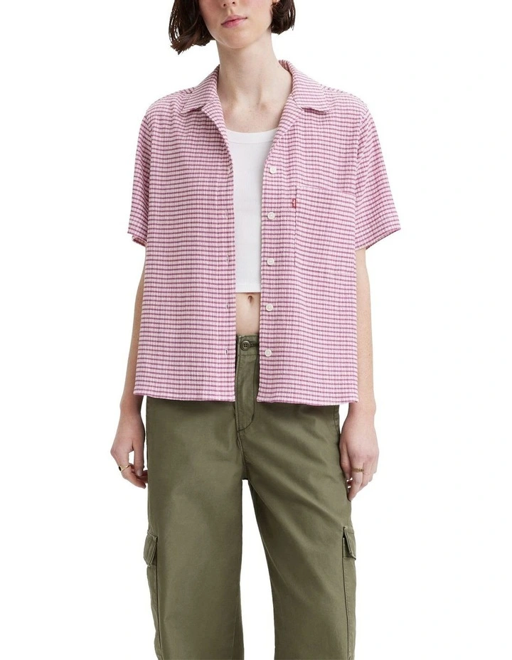 Alfie Resort Shirt in Dominique Check Iris Orchid