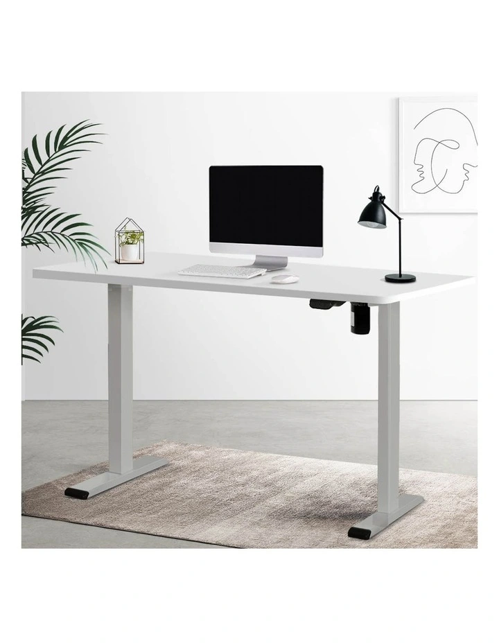 Electric Standing Desk in Grey/White