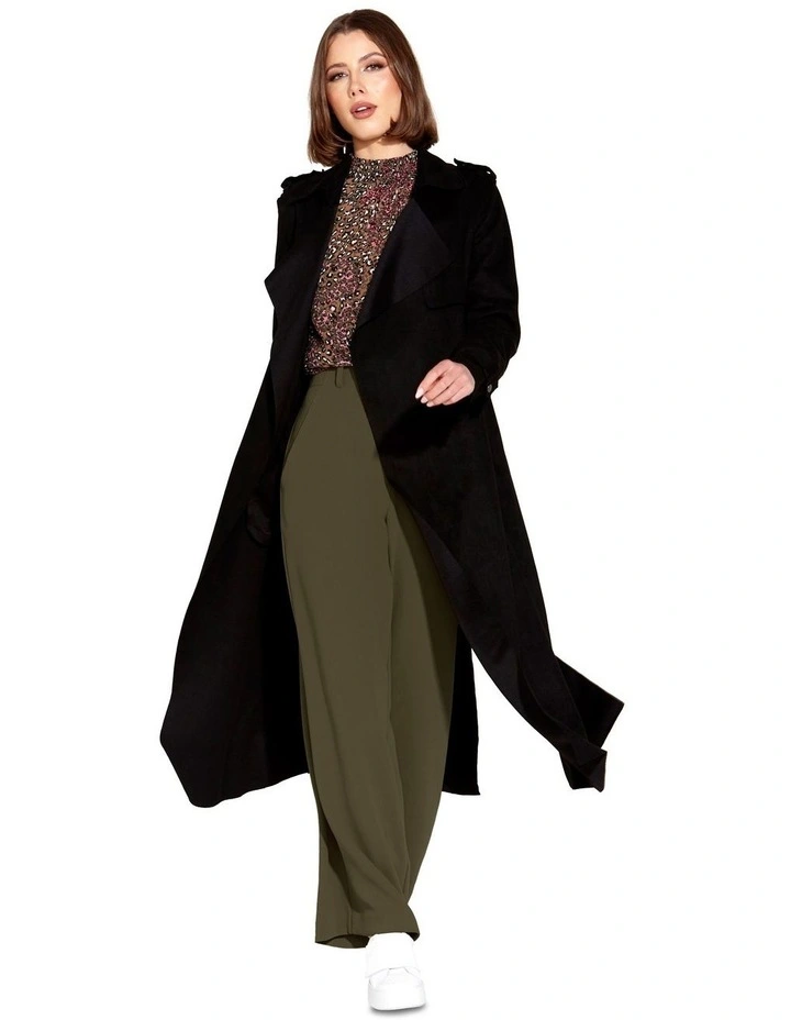Bombshell Suede Trench in Black