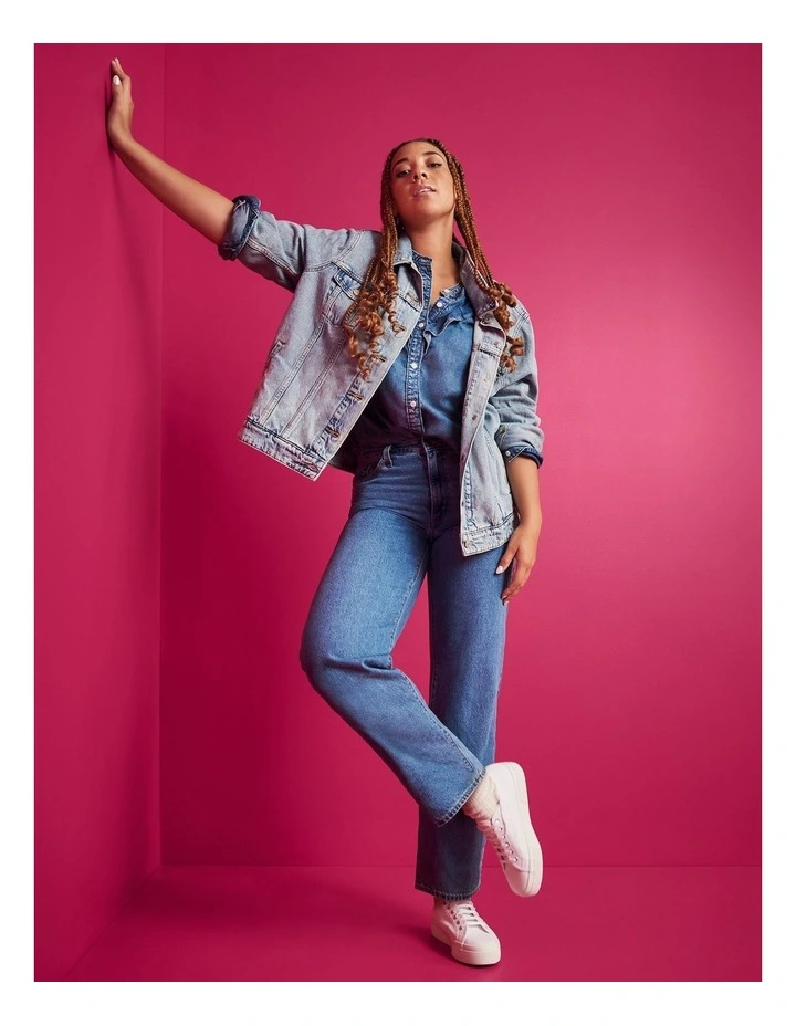 Middy Straight Jeans in Blue