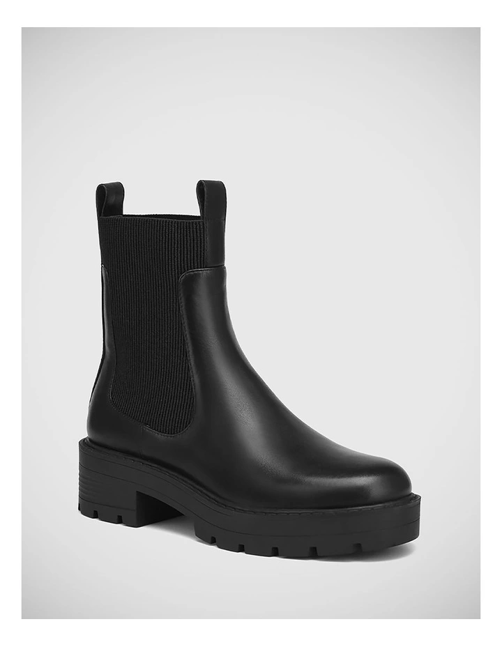 Dulcy Leather Ankle Boot in Black