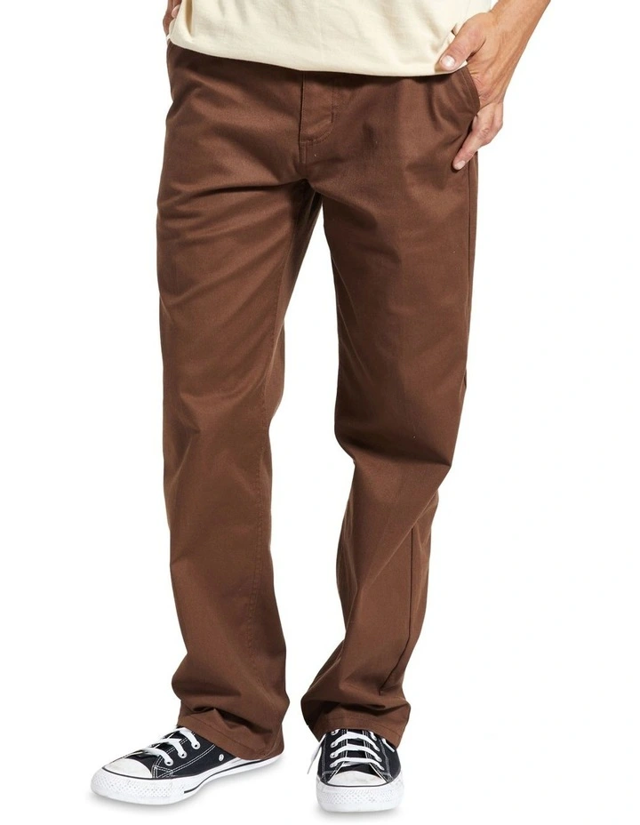 Choice Chino Regular Pant in Brown/Blue Plaid