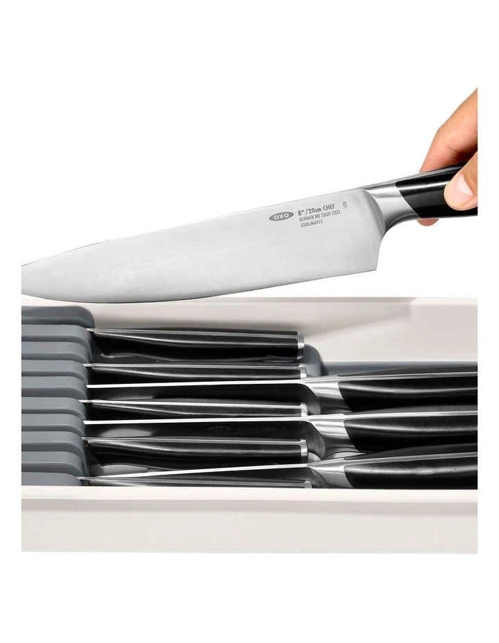 Compact Knife Drawer Organiser in White