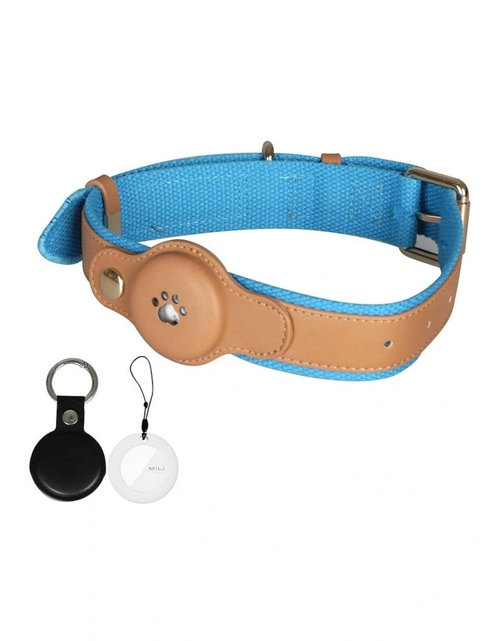 Smart Waterproof Bluetooth Pet Tracker Collar 120m in Blue