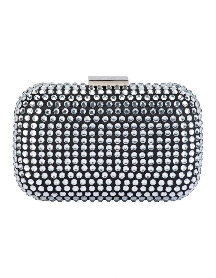 Caydence Crystal Clutch in Black/Silver