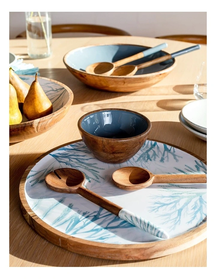Marine Round Platter 40x2.5cm in Blue/Brown