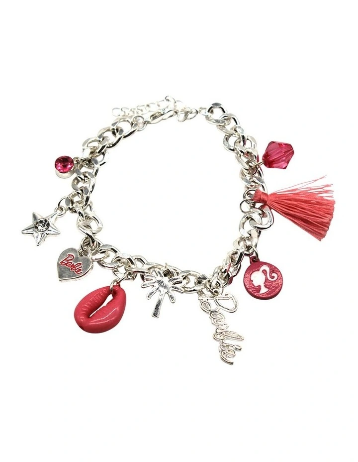Charm Bracelet in Silver/Pink