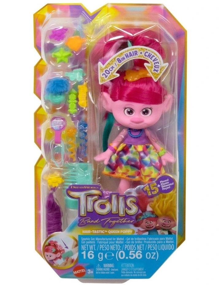 3 Band Together Hair-Tastic Queen Poppy Doll