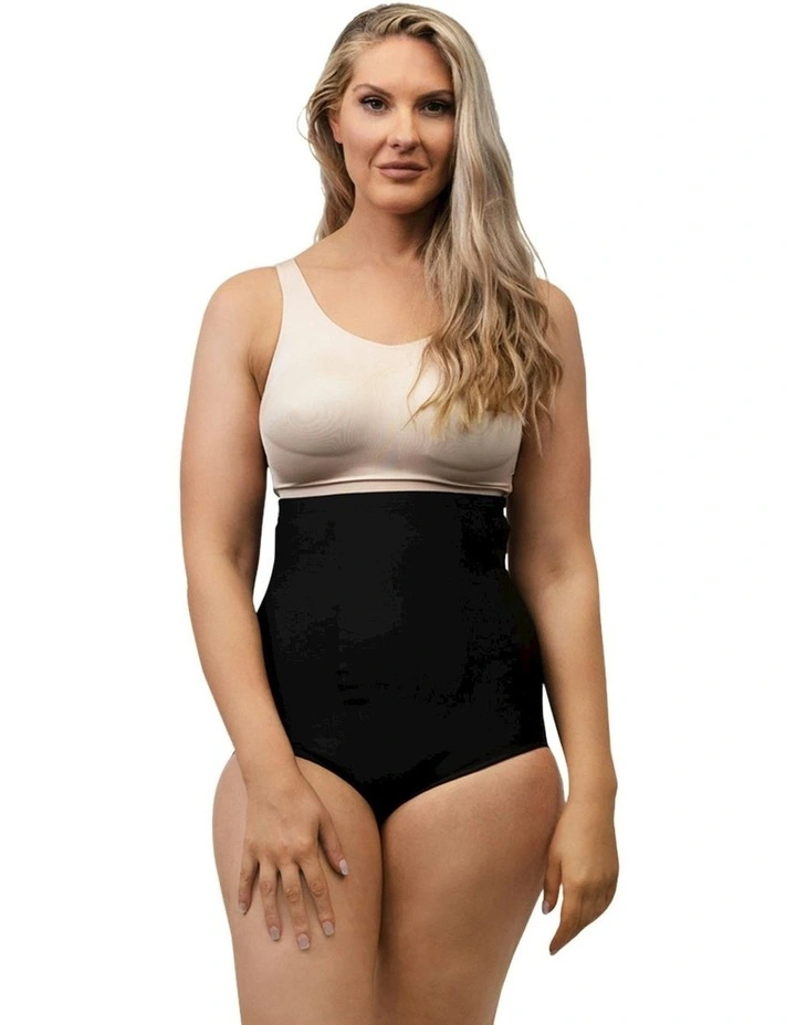 Just Enough Plus Size Ultra High Waist Shaping Brief in Black
