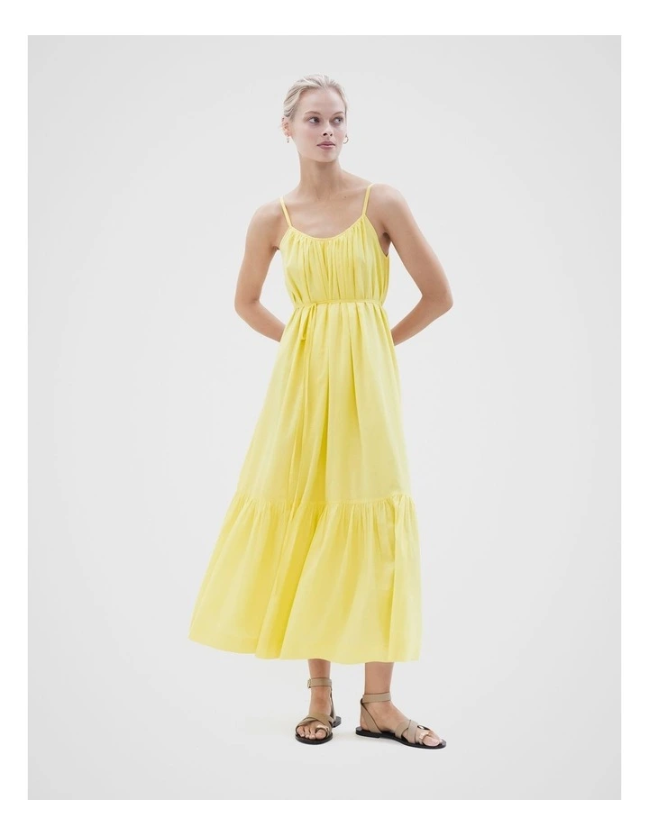 Cotton Midi Dress in Citrus