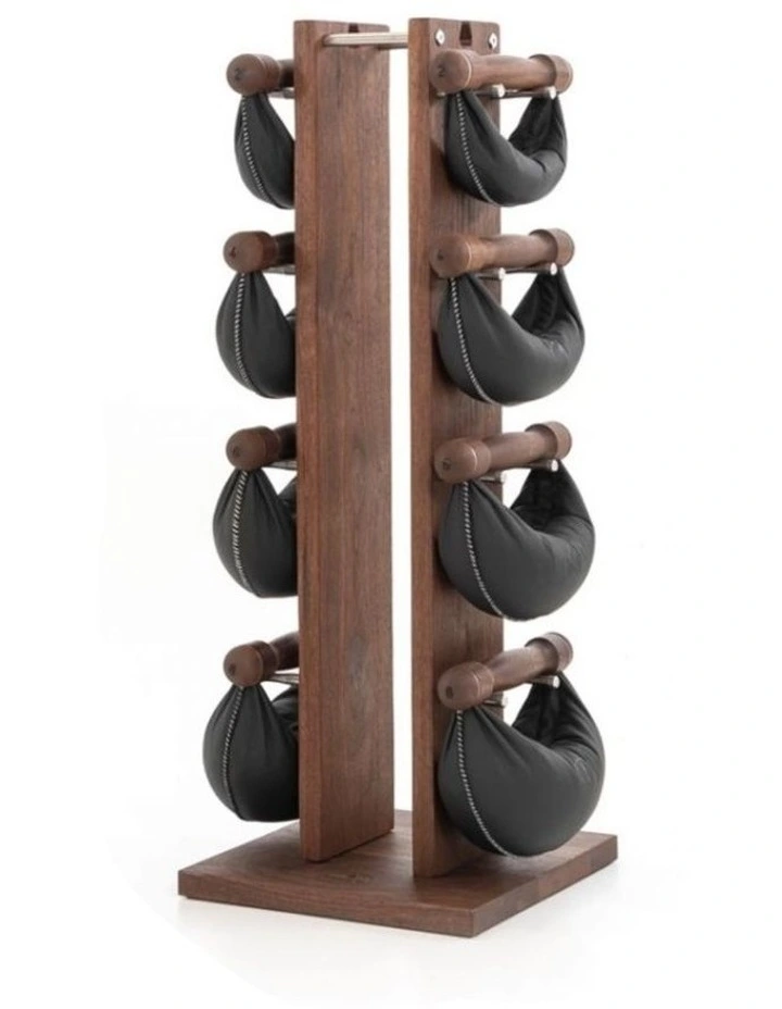 Wooden Swing Tower 9-Pieces Hand Crafted Weight Set in Walnut