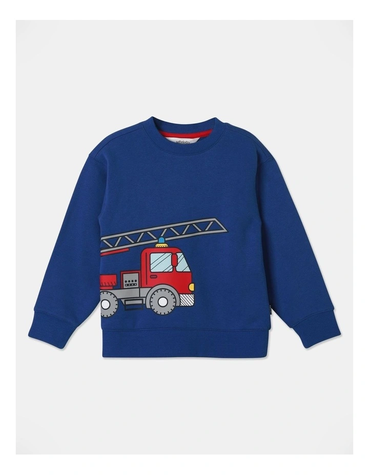 Essentials Crew Neck Sweat Top in Blue
