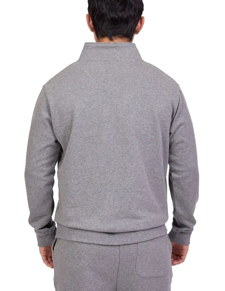Todd Half Zip In Grey Melange