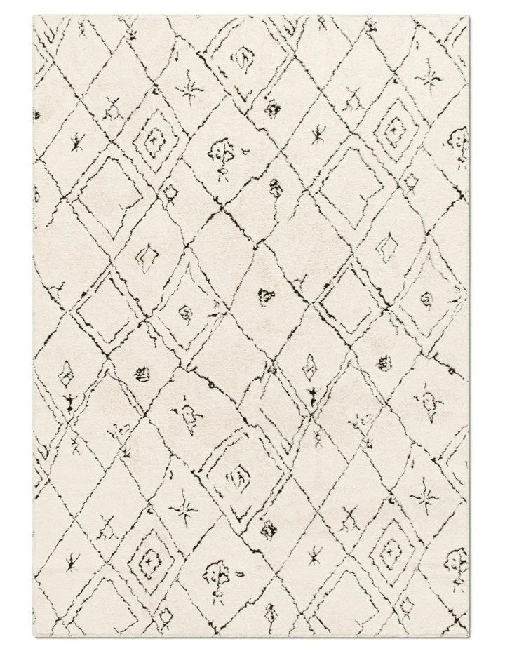 Logic Washable Cotton Feel Area Rug in Cream
