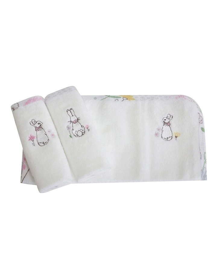 New Adventures of Peter Rabbit Face Washers 3 Pack in White
