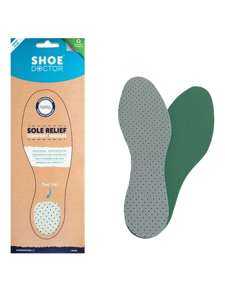 Sole Relief Comfort Insoles Size 35-36 in Soft Green