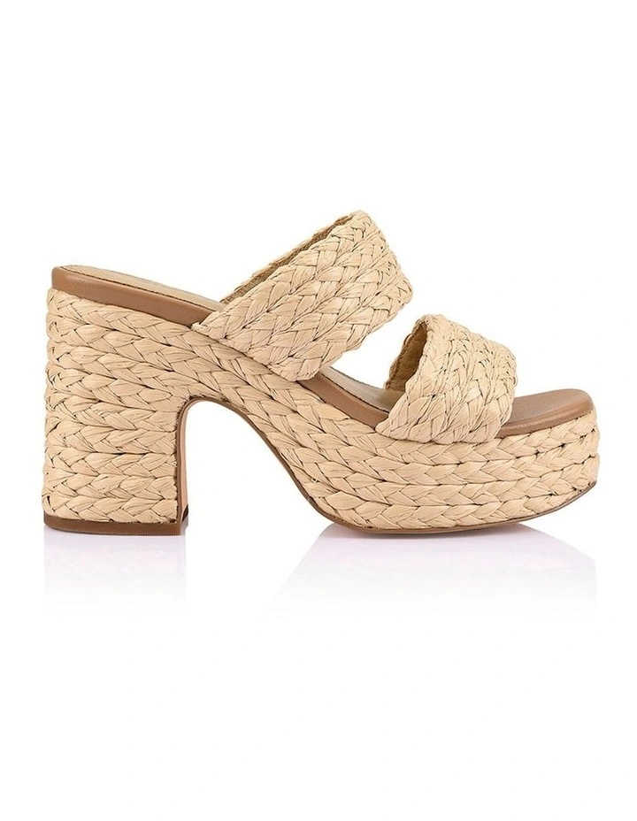 Mingus Raffia Platform Mules in Natural