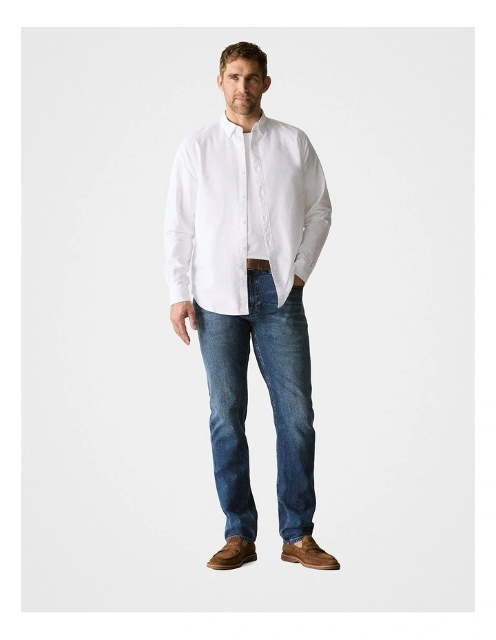 Organically Grown Cotton Oxford Shirt in White