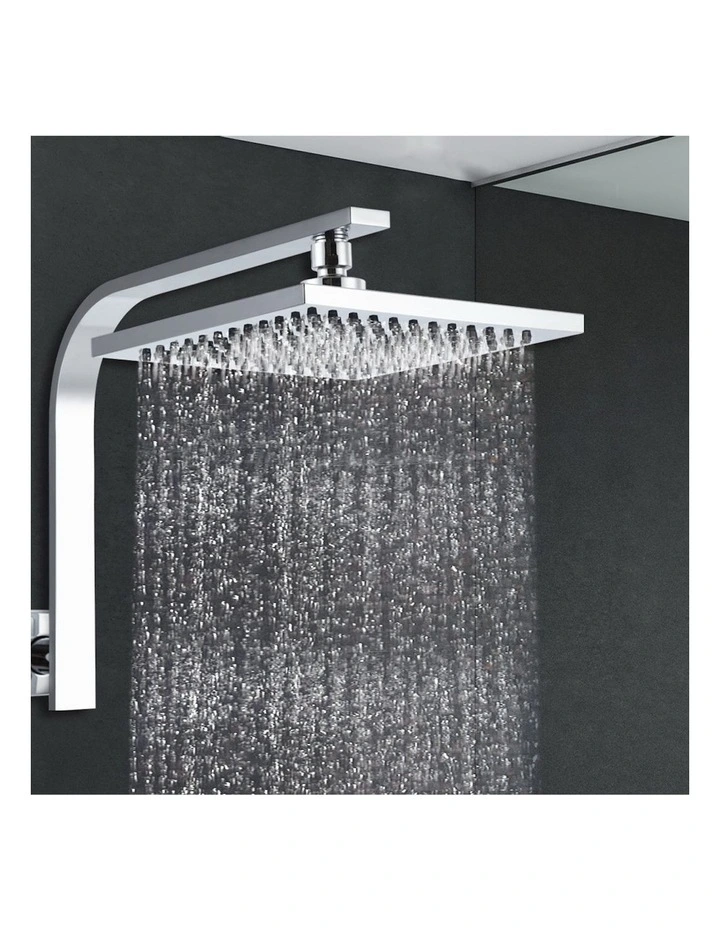 8 Inch Wall Arm Square High Pressure Rain Shower Head in Chrome