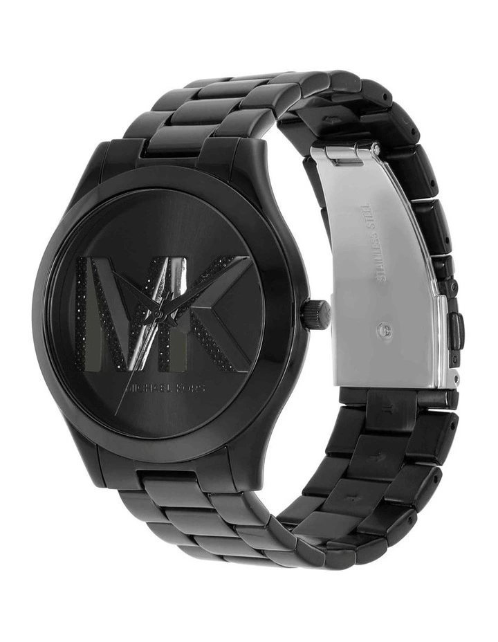 Slim Runway Stainless Steel Watch in Black