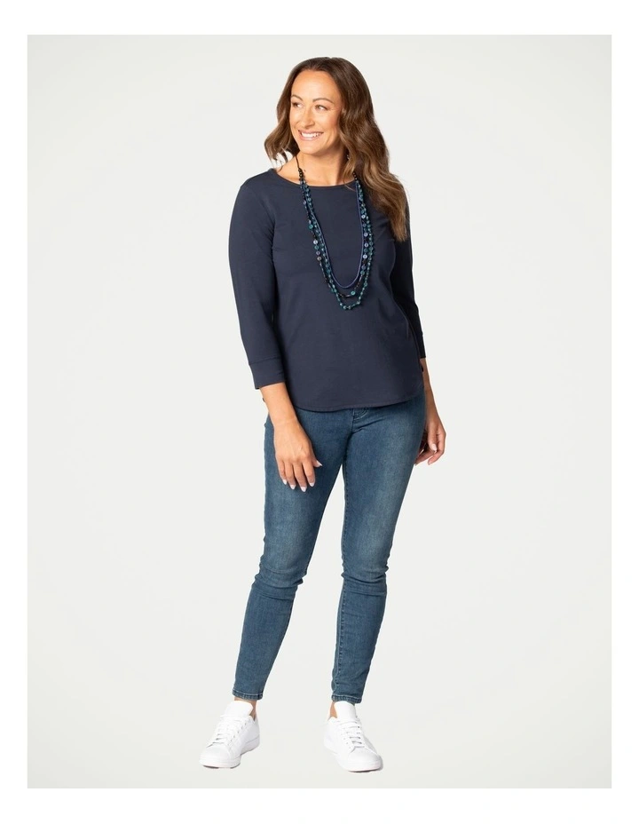 Eternity Modal/Cotton Bind Top in Navy