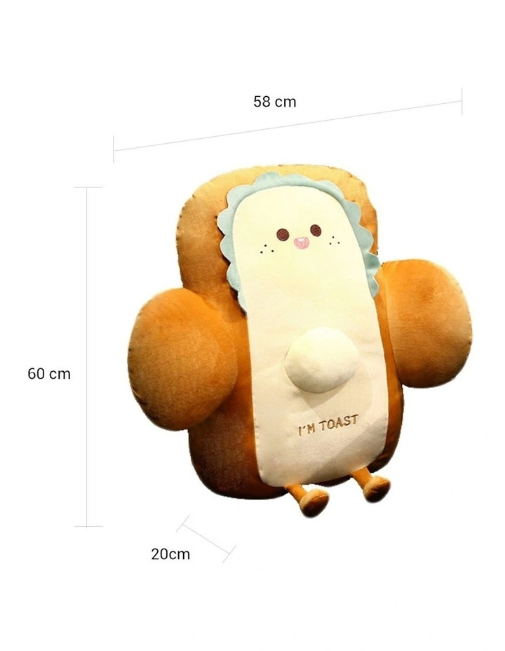 Cute Face Toast Bread Cushion Stuffed Car Seat Plush 58cm in Beige
