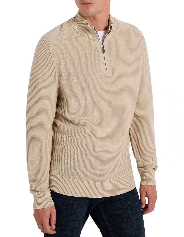 Fitzroy 1/4 Zip Knit Sweater in Bister