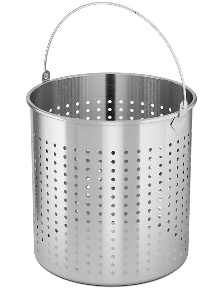 18/10 Stainless Steel Stockpot Pasta StrainerWithHandle 50L in Silver