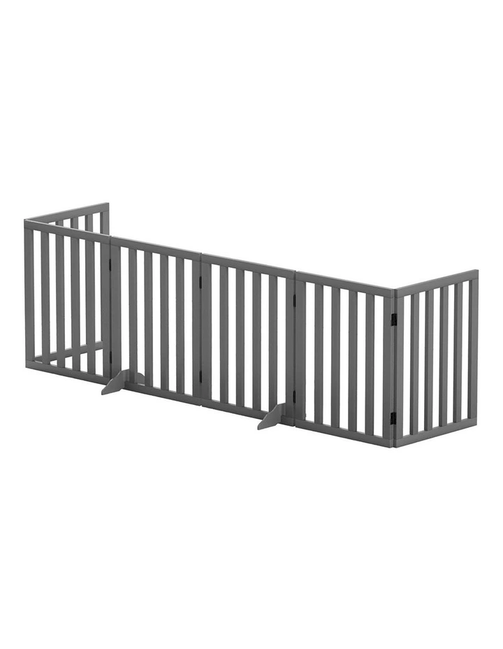 Dog Playpen Enclosure 6 Panel Pet Fence Wooden Play Pen in Grey
