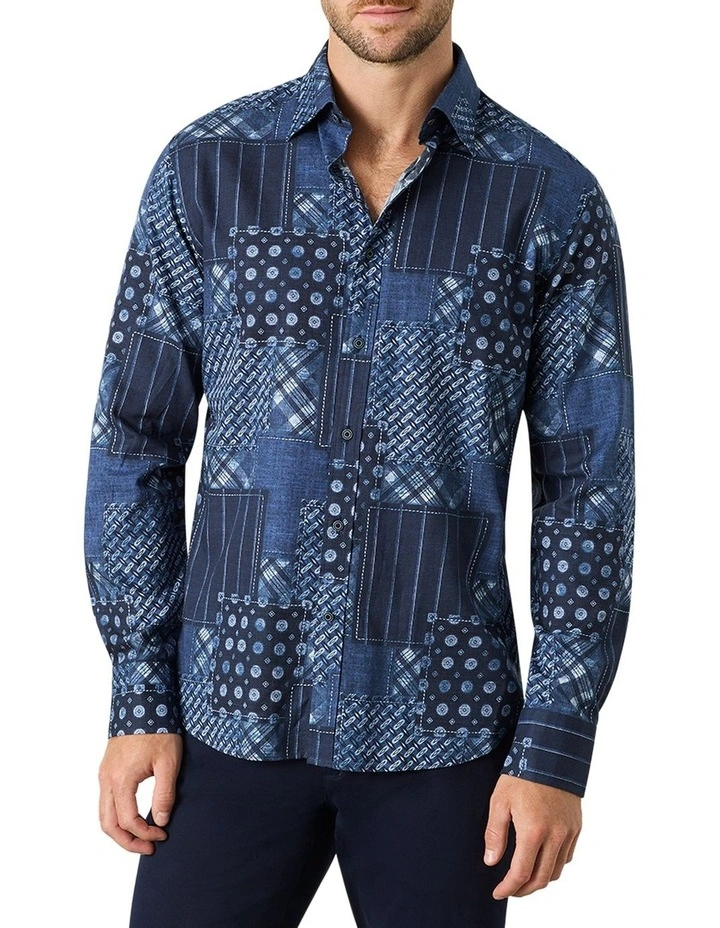 Trevisano Printed Shirt in Blue