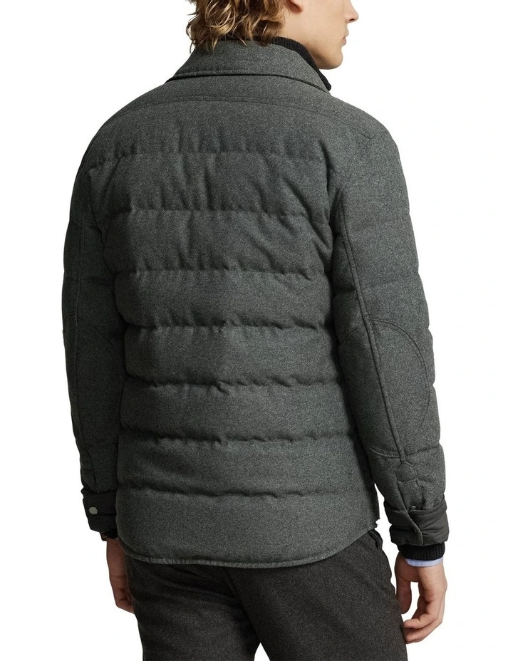 Wool-Blend Down Jacket in Grey