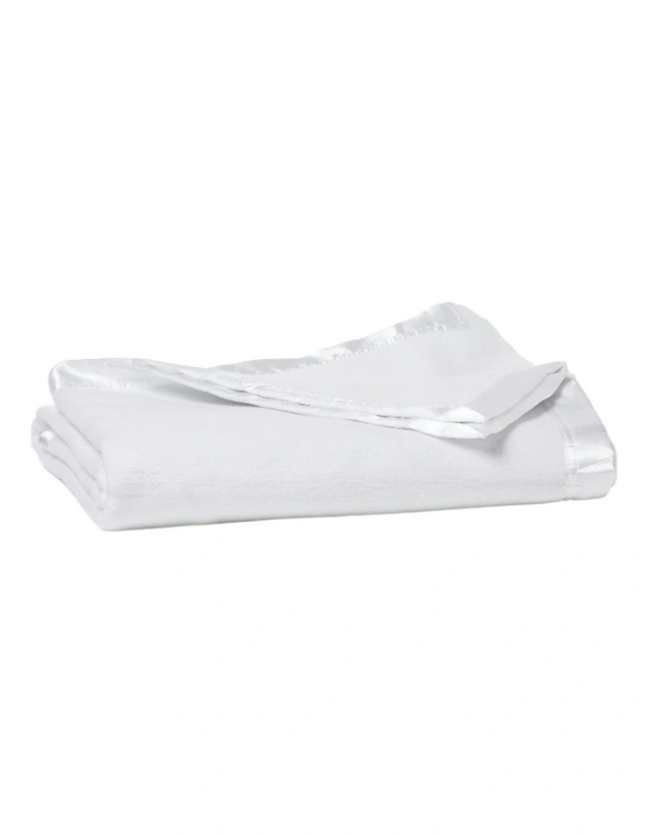 Cot Cotton Fleece Blanket in White