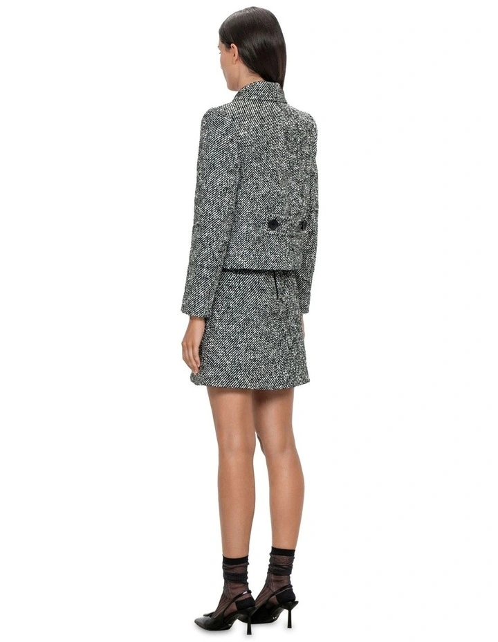 Modern Boucle Short Coat in Black