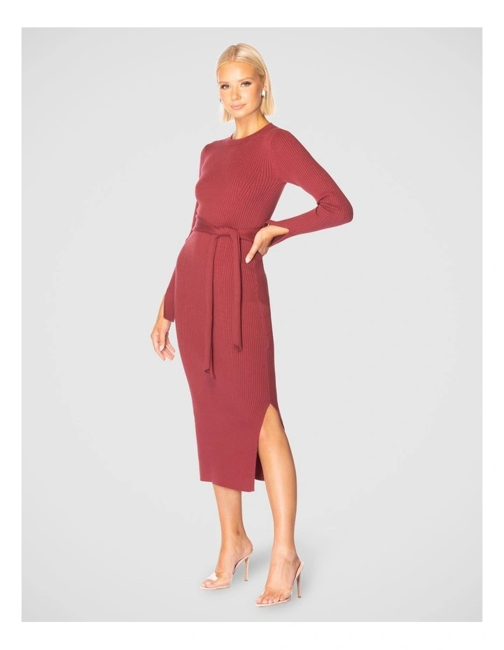 Hadier Knit Dress in Burgundy