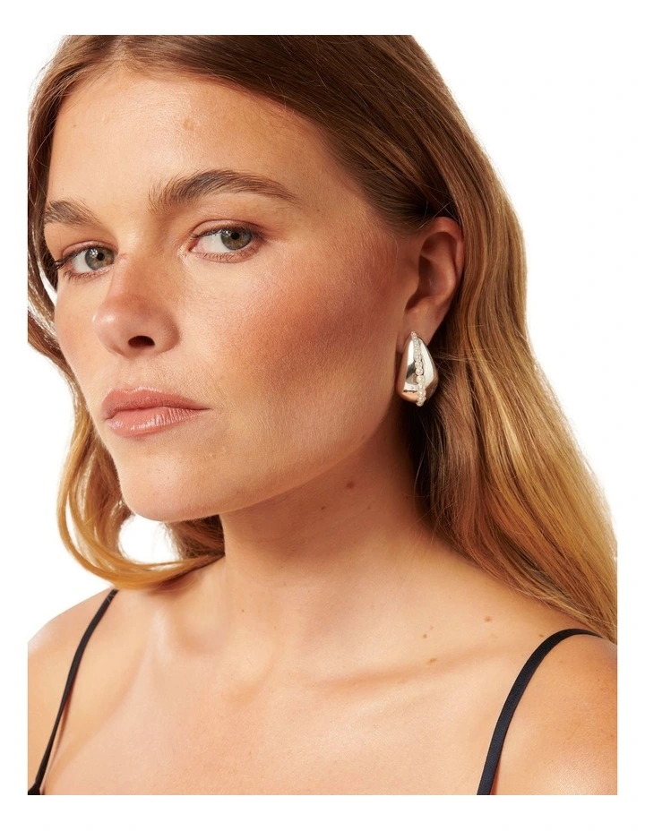 Signature Torrie Teardrop Pearl Earrings in Silver