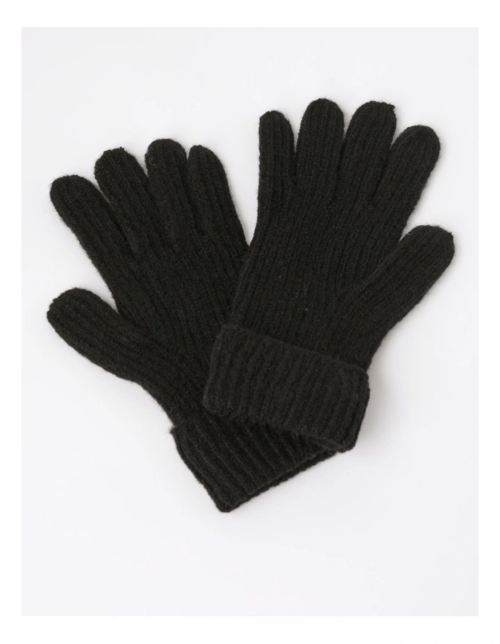 Rib Gloves in Black